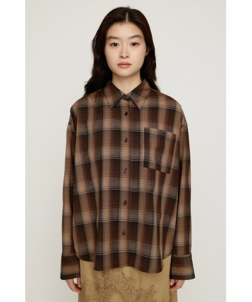 SLY(スライ)の「LOOSE CHECK SH ルーズチェックシャツ 夏服 秋服 冬服(シャツ/ブラウス・レディース・ブラック系その他2/ネイビー系/オレンジ系その他/ブラウン系その他2・FREE)」の13枚目の写真