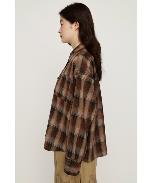 SLY(スライ)の「LOOSE CHECK SH ルーズチェックシャツ 夏服 秋服 冬服(シャツ/ブラウス・レディース・ブラック系その他2/ネイビー系/オレンジ系その他/ブラウン系その他2・FREE)」の14枚目の写真