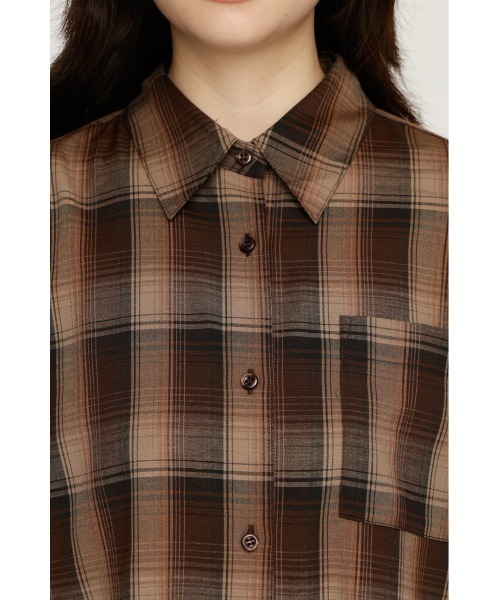 SLY(スライ)の「LOOSE CHECK SH ルーズチェックシャツ 夏服 秋服 冬服(シャツ/ブラウス・レディース・ブラック系その他2/ネイビー系/オレンジ系その他/ブラウン系その他2・FREE)」の16枚目の写真