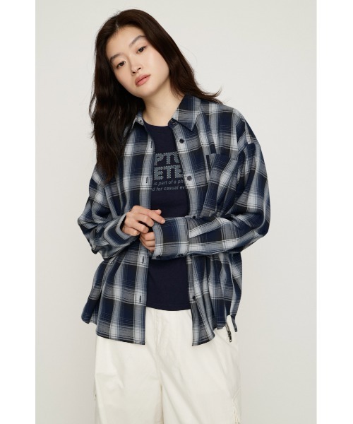 SLY(スライ)の「LOOSE CHECK SH ルーズチェックシャツ 夏服 秋服 冬服(シャツ/ブラウス・レディース・ブラック系その他2/ネイビー系/オレンジ系その他/ブラウン系その他2・FREE)」の19枚目の写真