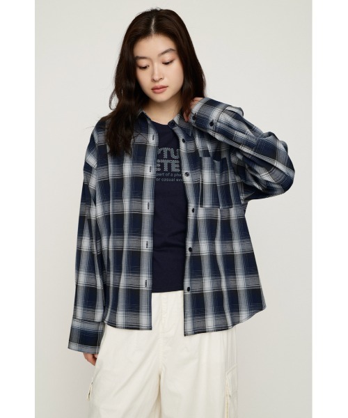 SLY(スライ)の「LOOSE CHECK SH ルーズチェックシャツ 夏服 秋服 冬服(シャツ/ブラウス・レディース・ブラック系その他2/ネイビー系/オレンジ系その他/ブラウン系その他2・FREE)」の21枚目の写真