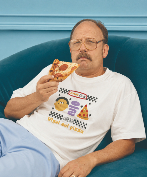 BALLOON FRIENDS(バルーンフレンズ)の「顔をPizza (カラー) フィロソフィTシャツ(Tシャツ/カットソー・レディース・その他・MEDIUM/SMALL/LARGE)」の2枚目の写真