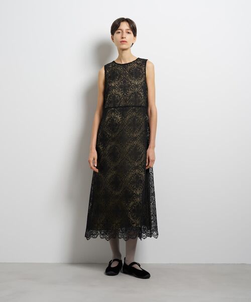 LANVIN en Bleu（ランバンオンブルー）の「ラインフラワーレースワンピース（ワンピース・レディース・イエロー/ブラック・38/36）」の10枚目の写真