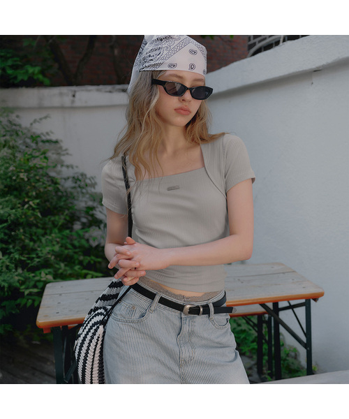 TWEE(トゥウィー)の「ビリットボレロ半袖Tシャツ(Tシャツ/カットソー・レディース・パープル/ミント/ライトグレー・FREE)」の2枚目の写真