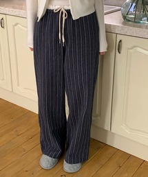 ギャザーレースウエストワイドイージーパンツ