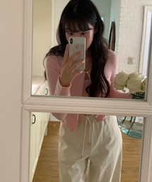 ギャザーレースウエストワイドイージーパンツ