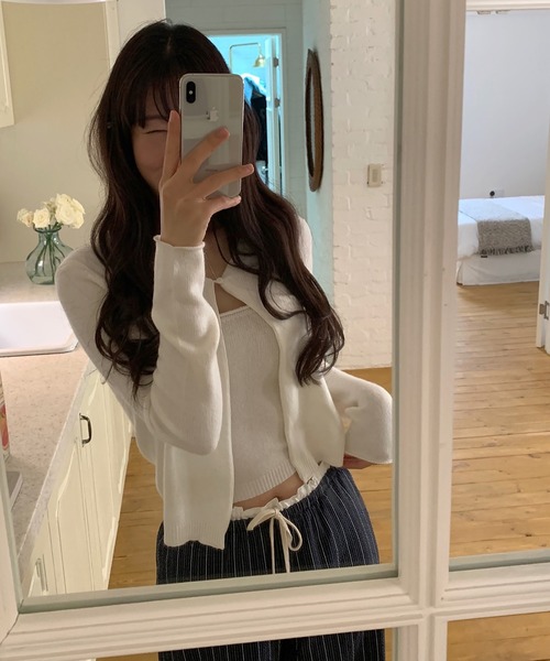 Girly Doll(ガーリードール)の「ギャザーレースウエストワイドイージーパンツ(その他パンツ・レディース・オフホワイト/ネイビー/ブラック・FREE)」の12枚目の写真