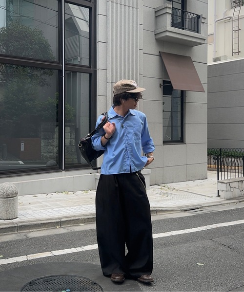 MandO(エムオー)(エムオー)の「【ユニセックス】ワンタックワイドカーブスラックス/セットアップ着用可(スラックス・メンズ・ブラック/チャコールグレー・SMALL/MEDIUM/LARGE)」の12枚目の写真