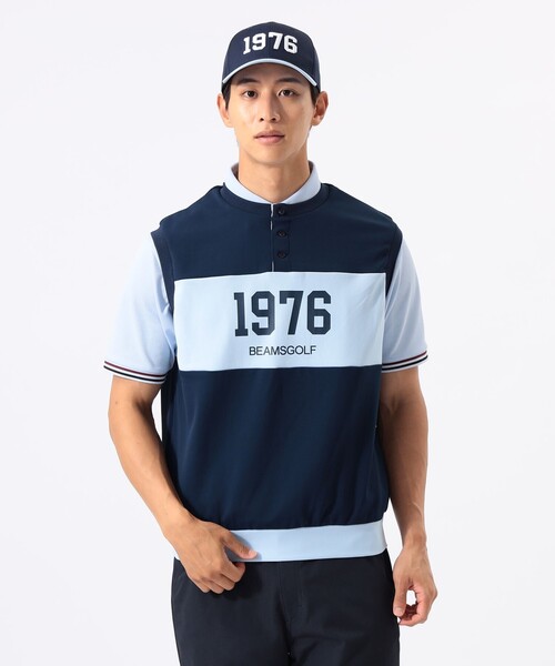 BEAMS GOLF（ビームスゴルフ）の「ORANGE LABEL / 1976 グラフィック ダンボールベスト（吸水速乾・UVカット）（ベスト・メンズ・グレー/ネイビー/ホワイト・M/XL/S/L）」の3枚目の写真