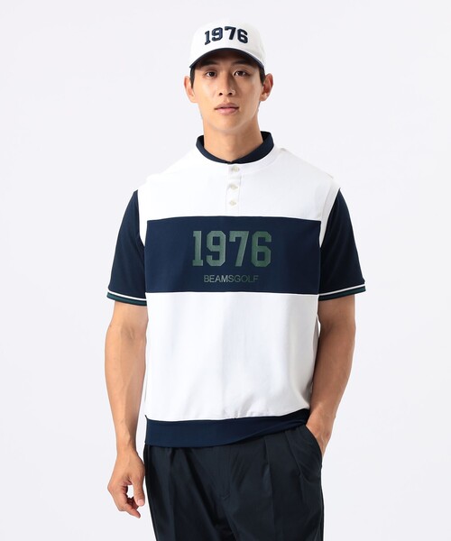 BEAMS GOLF（ビームスゴルフ）の「ORANGE LABEL / 1976 グラフィック ダンボールベスト（吸水速乾・UVカット）（ベスト・メンズ・グレー/ネイビー/ホワイト・M/XL/S/L）」の11枚目の写真