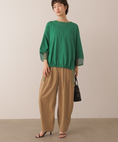 Bou Jeloud(ブージュルード)の「袖レースバックプリーツプルオーバー(Tシャツ/カットソー・レディース・ブラック/グレイッシュベージュ/グリーン・FREE)」の18枚目の写真