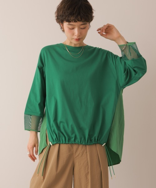 Bou Jeloud(ブージュルード)の「袖レースバックプリーツプルオーバー(Tシャツ/カットソー・レディース・ブラック/グレイッシュベージュ/グリーン・FREE)」の9枚目の写真