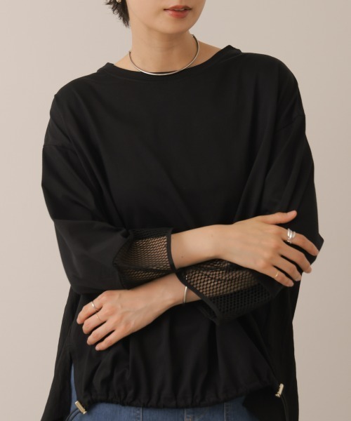 Bou Jeloud(ブージュルード)の「袖レースバックプリーツプルオーバー(Tシャツ/カットソー・レディース・ブラック/グレイッシュベージュ/グリーン・FREE)」の20枚目の写真