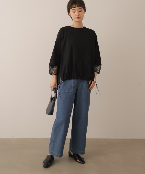 Bou Jeloud(ブージュルード)の「袖レースバックプリーツプルオーバー(Tシャツ/カットソー・レディース・ブラック/グレイッシュベージュ/グリーン・FREE)」の21枚目の写真