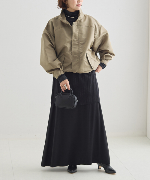 journal standard L'essage(ジャーナルスタンダードレサージュ)の「ILL ONE EIGHTY/イル ワンエイティ 別注 ブルゾン(ナイロンジャケット・レディース・カーキ/ブラック・FREE)」の12枚目の写真