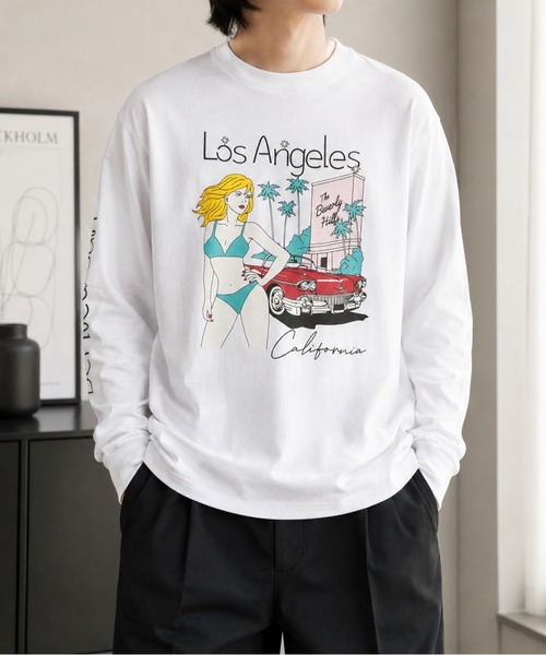 CERCA（チェルカ）の「【Bls】 【ZM】【Bling Leads】サーフプリント アソート天竺ロンTEE（Tシャツ/カットソー・メンズ・グレー/ブラック/ホワイト・FREE）」の5枚目の写真