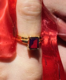 【les bonbon】recto garnet ring/レクト ガーネット リング 天然石