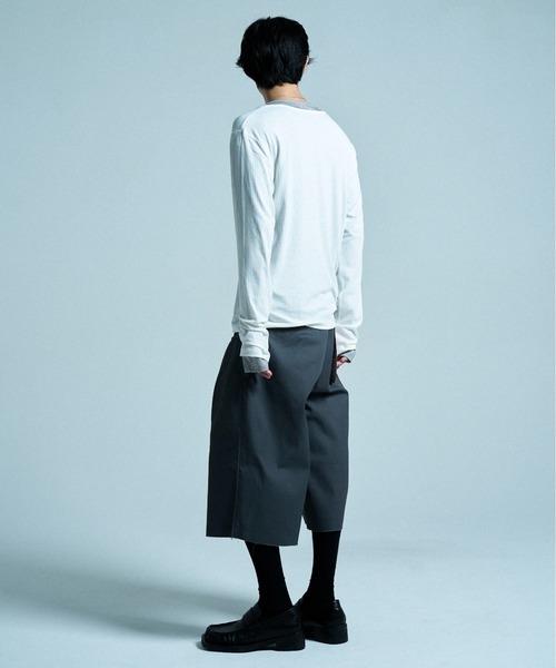 CAMPHOR WOOD(カンファーウッド)の「SHEER LONG SLEEVE TOPS / シアロングスリーブトップス(Tシャツ/カットソー・メンズ・ホワイト/ラベンダー/ブラック×ホワイト/ホワイト×ブラック/ダークブラウン/ブラック・MEDIUM/SMALL/LARGE)」の7枚目の写真