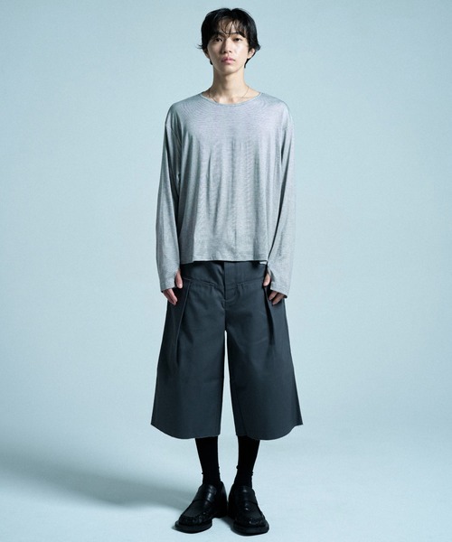 CAMPHOR WOOD(カンファーウッド)の「SHEER LONG SLEEVE TOPS / シアロングスリーブトップス(Tシャツ/カットソー・メンズ・ホワイト/ラベンダー/ブラック×ホワイト/ホワイト×ブラック/ダークブラウン/ブラック・MEDIUM/SMALL/LARGE)」の19枚目の写真