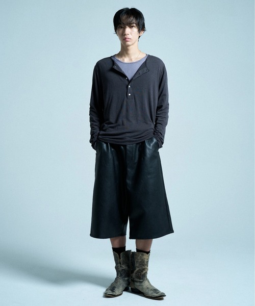 CAMPHOR WOOD(カンファーウッド)の「SHEER LONG SLEEVE TOPS / シアロングスリーブトップス(Tシャツ/カットソー・メンズ・ホワイト/ラベンダー/ブラック×ホワイト/ホワイト×ブラック/ダークブラウン/ブラック・MEDIUM/SMALL/LARGE)」の10枚目の写真