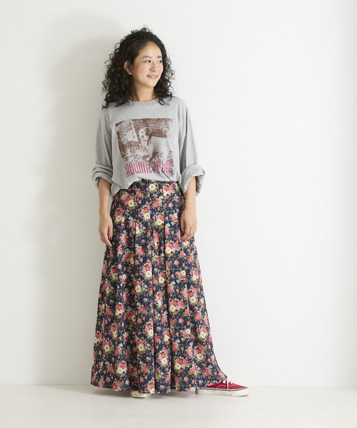 Freada（フリーダ）の「Freada/フリーダ ドッグ フォト プリント ロンT（Tシャツ/カットソー・レディース・グレー/ホワイト・ONE SIZE）」の3枚目の写真