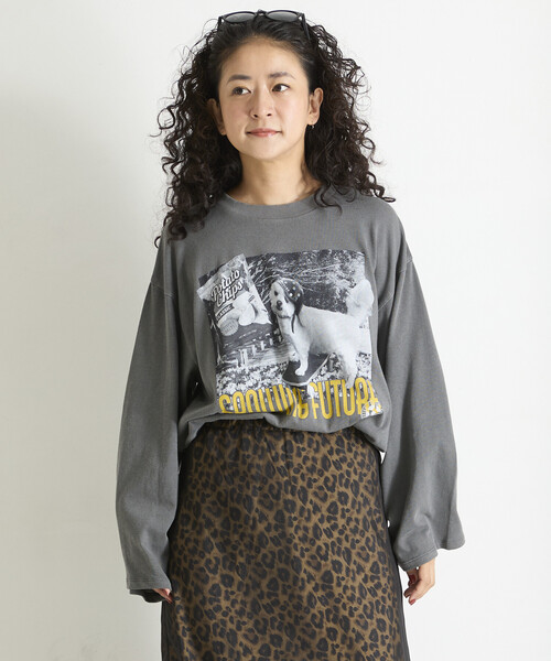 Freada（フリーダ）の「Freada/フリーダ ドッグ フォト プリント ロンT（Tシャツ/カットソー・レディース・グレー/ホワイト・ONE SIZE）」の22枚目の写真