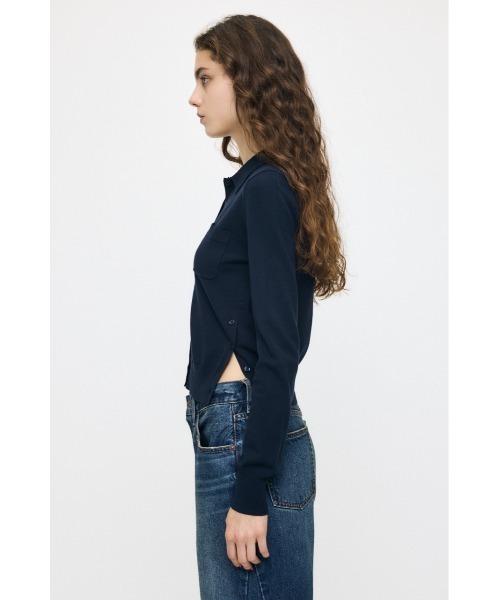 MOUSSY(マウジー)の「【26年AW新作】MANY WAY BUTTON KNIT シャツ(ニット/セーター・レディース・ライトイエロー/ダークブラウン/オフホワイト/ダークネイビー・FREE)」の18枚目の写真