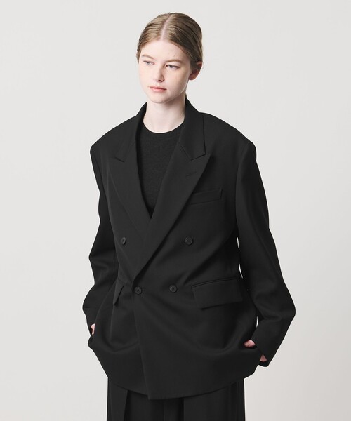 LOEFF(ロエフ)の「<LOEFF>タキシードクロス ボックス ジャケット(テーラードジャケット・レディース・ブラック・1/0)」の1枚目の写真