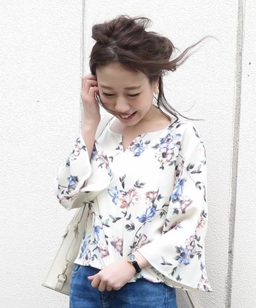 Chico（チコ）の「花柄スキッパーブラウス（シャツ/ブラウス・レディース・その他1/その他2/オフホワイト/ミント・FREE）」の22枚目の写真