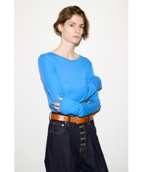 THROW by SLY(スローバイスライ)の「THROW COW LEATHER BUCKLE BELT カウレザーバックルベルト(ベルト・レディース・キャメル/ブラック・FREE)」の19枚目の写真