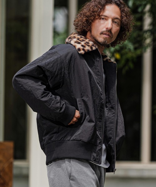 CAMBIO(カンビオ)の「mj11897- Leopard Collar Flight Jacket フライトジャケット(CAM26AW-022)(その他アウター・メンズ・ベージュ/オリーブ/ブラック・L/M/S)」の1枚目の写真