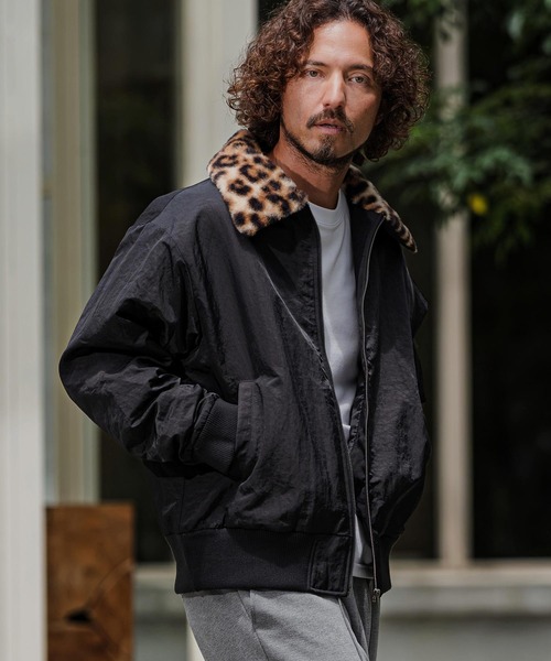 CAMBIO(カンビオ)の「mj11897- Leopard Collar Flight Jacket フライトジャケット(CAM26AW-022)(その他アウター・メンズ・ベージュ/オリーブ/ブラック・L/M/S)」の5枚目の写真