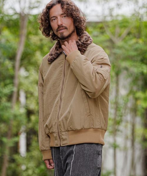 CAMBIO(カンビオ)の「mj11897- Leopard Collar Flight Jacket フライトジャケット(CAM26AW-022)(その他アウター・メンズ・ベージュ/オリーブ/ブラック・L/M/S)」の9枚目の写真