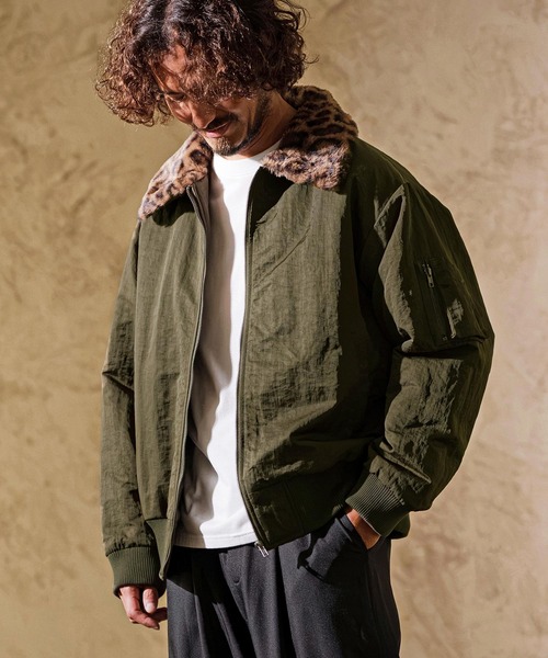 CAMBIO(カンビオ)の「mj11897- Leopard Collar Flight Jacket フライトジャケット(CAM26AW-022)(その他アウター・メンズ・ベージュ/オリーブ/ブラック・L/M/S)」の14枚目の写真
