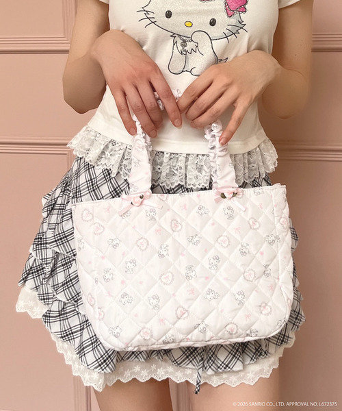 sanrio（サンリオ）の「【CHARMMY KITTY】 QUILTING FRILL MINI BAG（ハンドバッグ・レディース・ブルー/ピンク/オフホワイト・FREE）」の14枚目の写真