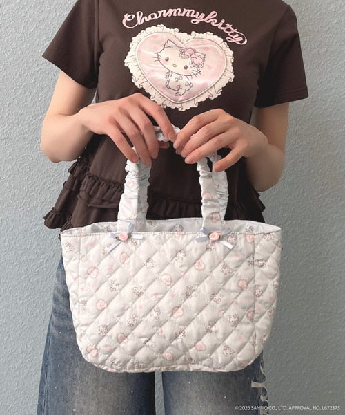 sanrio（サンリオ）の「【CHARMMY KITTY】 QUILTING FRILL MINI BAG（ハンドバッグ・レディース・ブルー/ピンク/オフホワイト・FREE）」の5枚目の写真