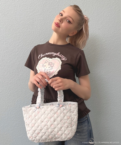 sanrio（サンリオ）の「【CHARMMY KITTY】 QUILTING FRILL MINI BAG（ハンドバッグ・レディース・ブルー/ピンク/オフホワイト・FREE）」の7枚目の写真