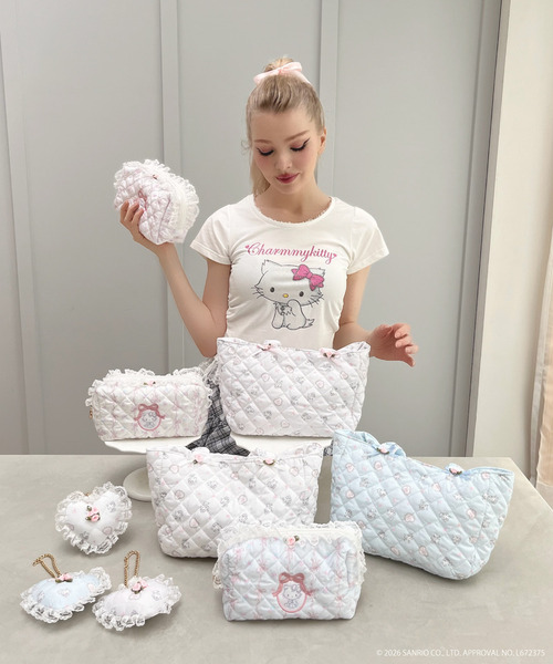 sanrio（サンリオ）の「【CHARMMY KITTY】 QUILTING FRILL MINI BAG（ハンドバッグ・レディース・ブルー/ピンク/オフホワイト・FREE）」の12枚目の写真