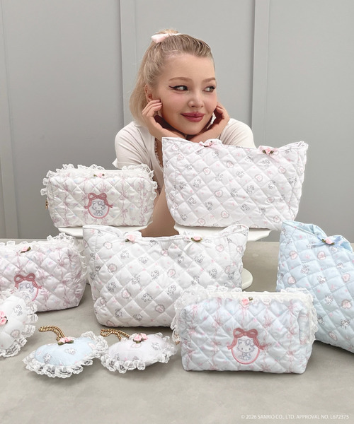 sanrio（サンリオ）の「【CHARMMY KITTY】 QUILTING FRILL MINI BAG（ハンドバッグ・レディース・ブルー/ピンク/オフホワイト・FREE）」の13枚目の写真