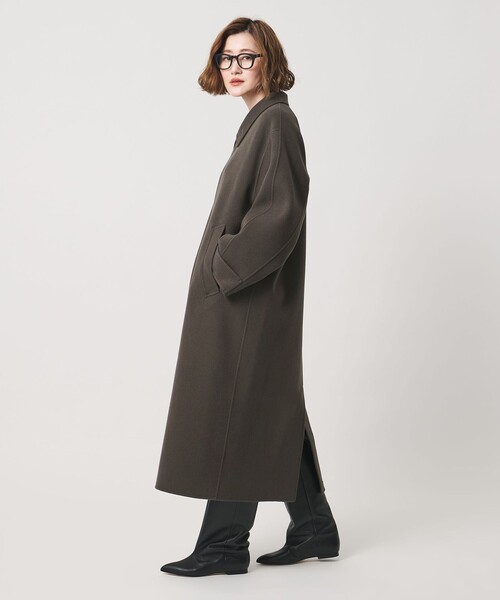 conte(コンテ)の「<conte>リバー バルカラーコート(ステンカラーコート・レディース・ダークブラウン/ベージュ/ブラック・38/36)」の22枚目の写真