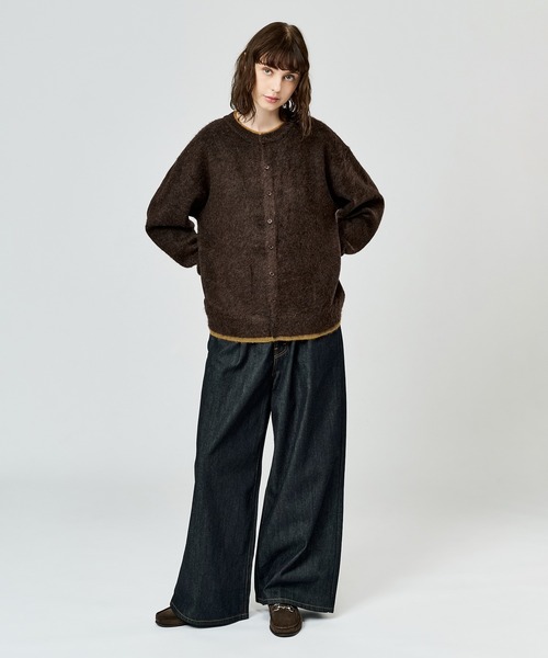 WETTEMPT（ウィテンプト）の「CREW NECK BRUSHED LAYERED CARDIGAN / クルーネックブラッシュドレイヤードカーディガン（カーディガン/ボレロ・メンズ・チャコールグレー/ネイビー/ブラウン/ブラック・SMALL/MEDIUM/LARGE）」の9枚目の写真