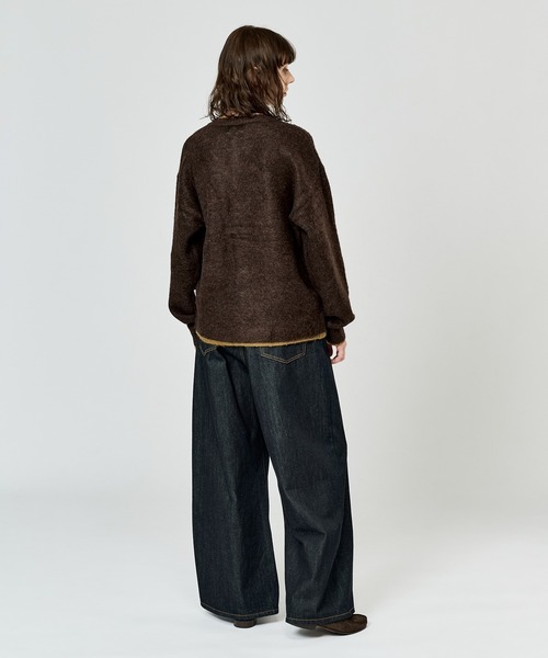 WETTEMPT（ウィテンプト）の「CREW NECK BRUSHED LAYERED CARDIGAN / クルーネックブラッシュドレイヤードカーディガン（カーディガン/ボレロ・メンズ・チャコールグレー/ネイビー/ブラウン/ブラック・SMALL/MEDIUM/LARGE）」の11枚目の写真
