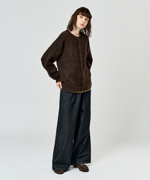 WETTEMPT（ウィテンプト）の「CREW NECK BRUSHED LAYERED CARDIGAN / クルーネックブラッシュドレイヤードカーディガン（カーディガン/ボレロ・メンズ・チャコールグレー/ネイビー/ブラウン/ブラック・SMALL/MEDIUM/LARGE）」の12枚目の写真