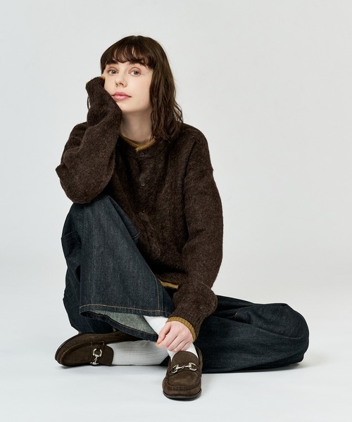 WETTEMPT（ウィテンプト）の「CREW NECK BRUSHED LAYERED CARDIGAN / クルーネックブラッシュドレイヤードカーディガン（カーディガン/ボレロ・メンズ・チャコールグレー/ネイビー/ブラウン/ブラック・SMALL/MEDIUM/LARGE）」の13枚目の写真