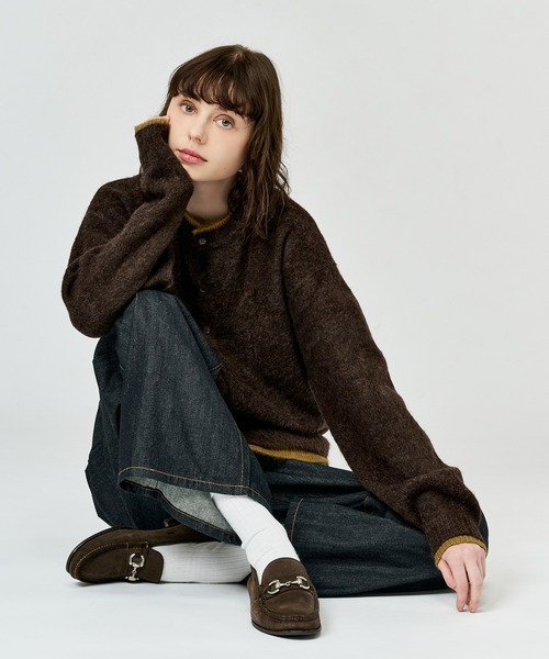 WETTEMPT（ウィテンプト）の「CREW NECK BRUSHED LAYERED CARDIGAN / クルーネックブラッシュドレイヤードカーディガン（カーディガン/ボレロ・メンズ・チャコールグレー/ネイビー/ブラウン/ブラック・SMALL/MEDIUM/LARGE）」の14枚目の写真