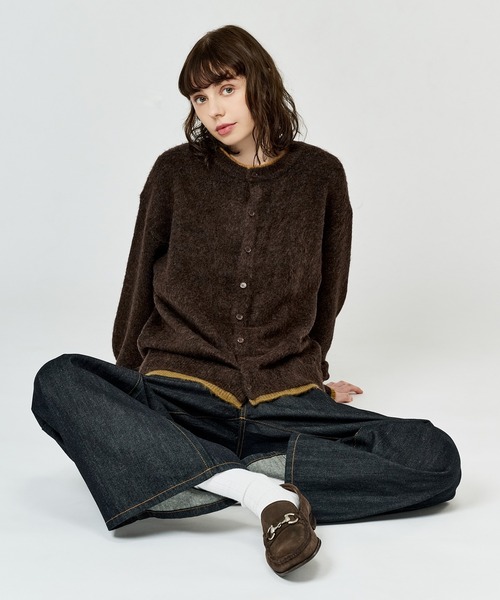 WETTEMPT（ウィテンプト）の「CREW NECK BRUSHED LAYERED CARDIGAN / クルーネックブラッシュドレイヤードカーディガン（カーディガン/ボレロ・メンズ・チャコールグレー/ネイビー/ブラウン/ブラック・SMALL/MEDIUM/LARGE）」の15枚目の写真