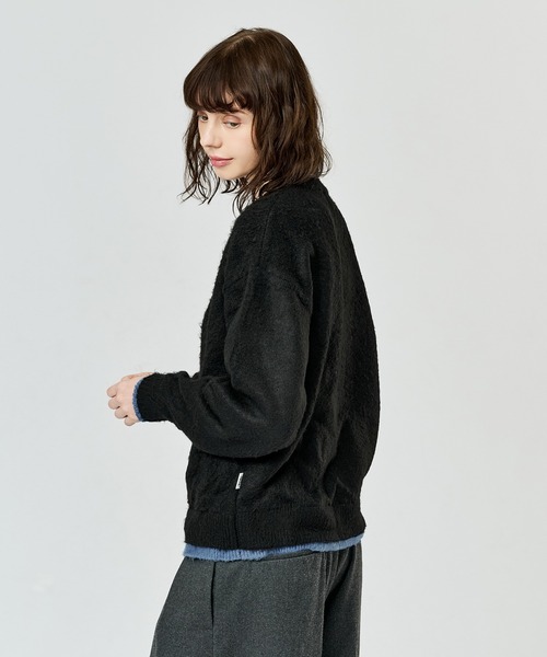 WETTEMPT（ウィテンプト）の「CREW NECK BRUSHED LAYERED CARDIGAN / クルーネックブラッシュドレイヤードカーディガン（カーディガン/ボレロ・メンズ・チャコールグレー/ネイビー/ブラウン/ブラック・SMALL/MEDIUM/LARGE）」の19枚目の写真