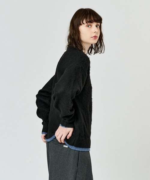 WETTEMPT（ウィテンプト）の「CREW NECK BRUSHED LAYERED CARDIGAN / クルーネックブラッシュドレイヤードカーディガン（カーディガン/ボレロ・メンズ・チャコールグレー/ネイビー/ブラウン/ブラック・SMALL/MEDIUM/LARGE）」の21枚目の写真