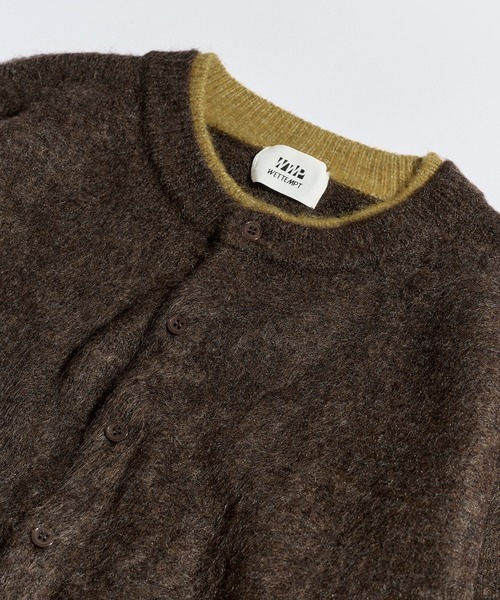 WETTEMPT（ウィテンプト）の「CREW NECK BRUSHED LAYERED CARDIGAN / クルーネックブラッシュドレイヤードカーディガン（カーディガン/ボレロ・メンズ・チャコールグレー/ネイビー/ブラウン/ブラック・SMALL/MEDIUM/LARGE）」の5枚目の写真
