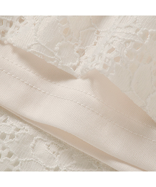 IEDIT（イディット）の「ララ・ステラ　大きめレース柄が旬顔で印象的になれる　ベルラインタイトレーススカート　（スカート・レディース・ホワイト/ライトベージュ・XX-LARGE/MEDIUM/SMALL/LARGE/X-LARGE）」の16枚目の写真